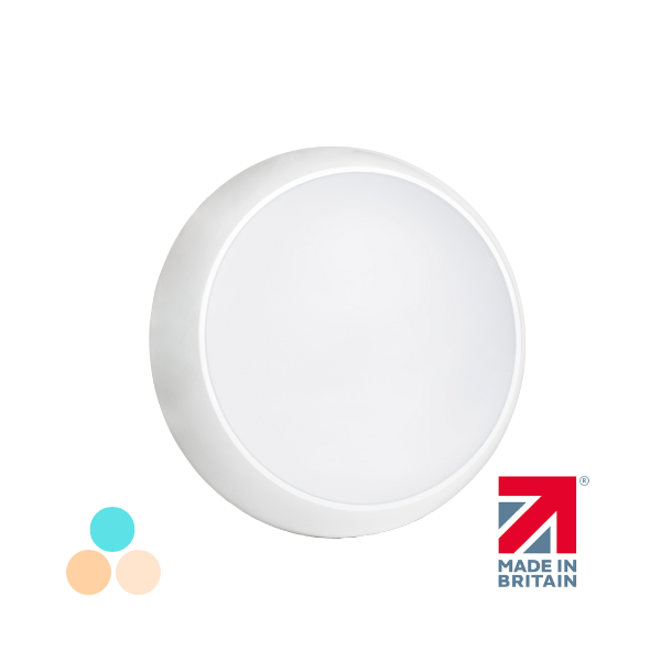 Duxford Bulkhead Multi-Wattage Tri-Colour IP65