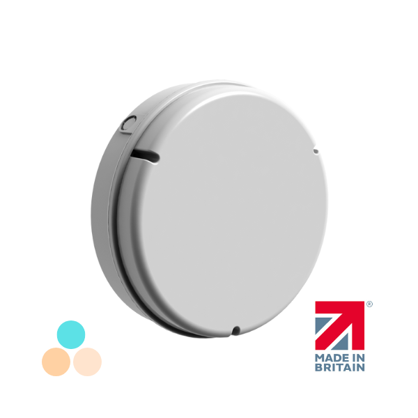 Newton White Polycarbonate Bulkhead Multi-Wattage Tri-Colour IP65